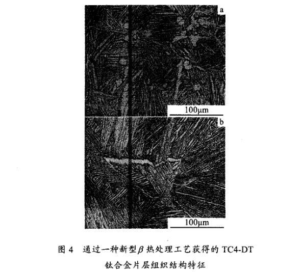 通過一種新型β熱處理工藝獲得的TC4一DT鈦合金片層組織結(jié)構(gòu)特征