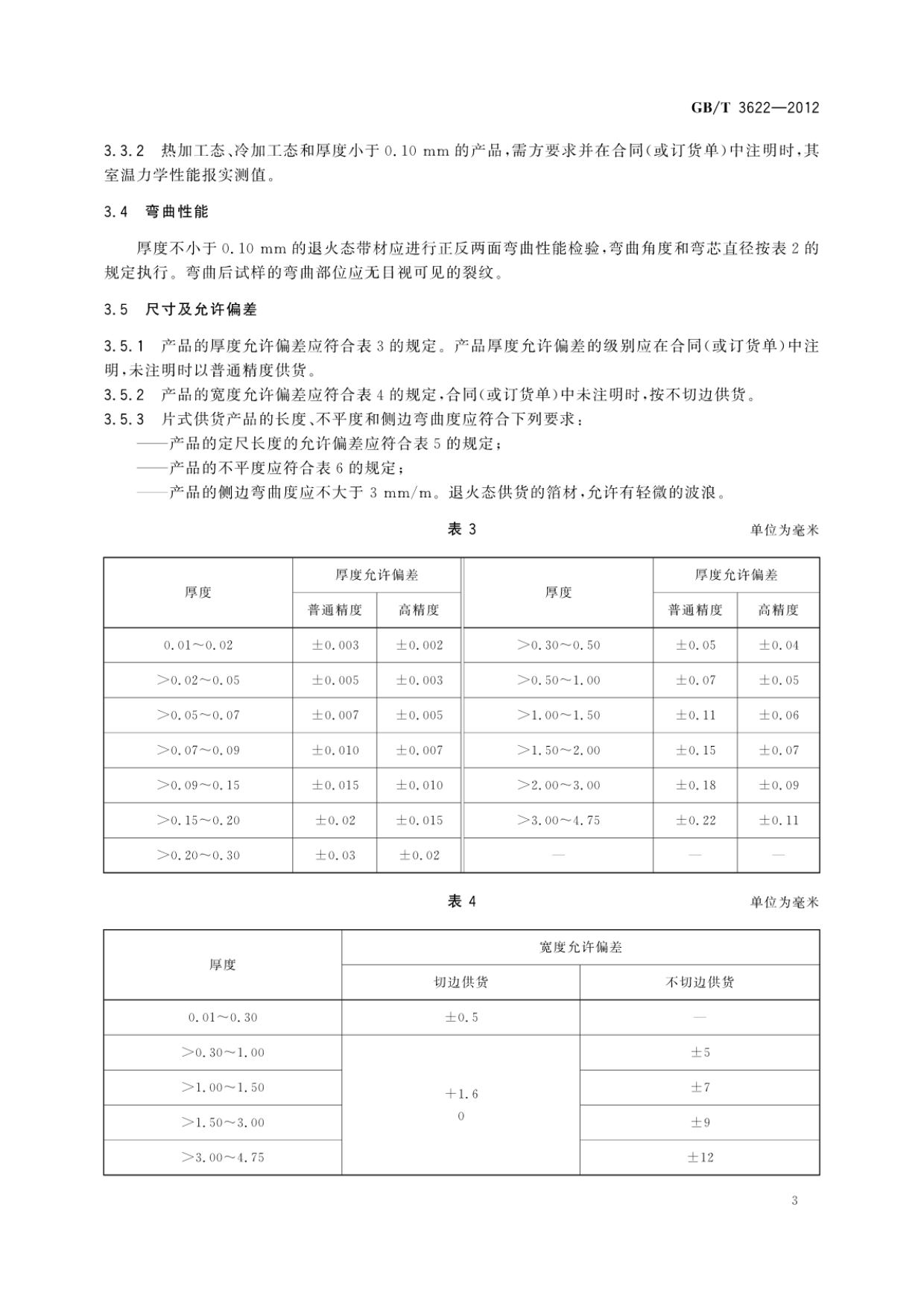 鈦及鈦合金帶箔材國(guó)家標(biāo)準(zhǔn)GB/T 3622-2012