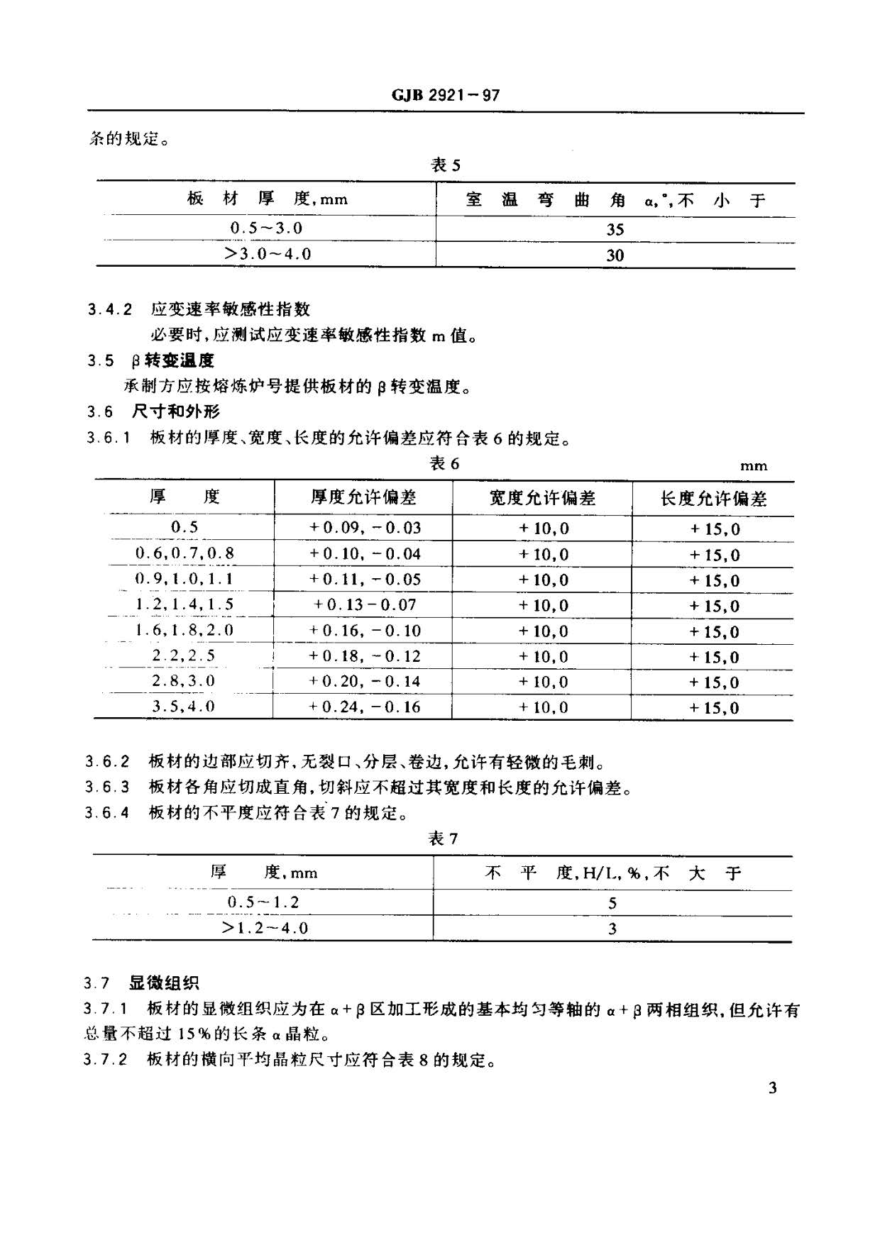 超塑成形用TC4鈦合金板材國軍標(biāo)規(guī)范 GJB 2921-97